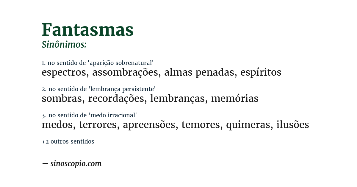 Sinônimo de fantasmas