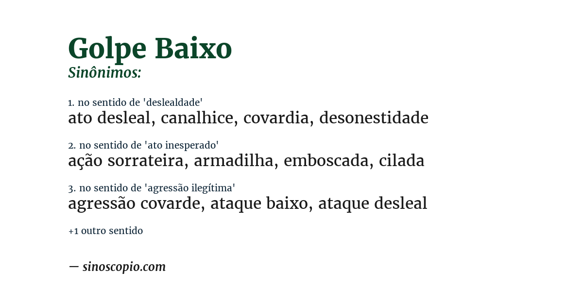 Sinônimo de golpe baixo