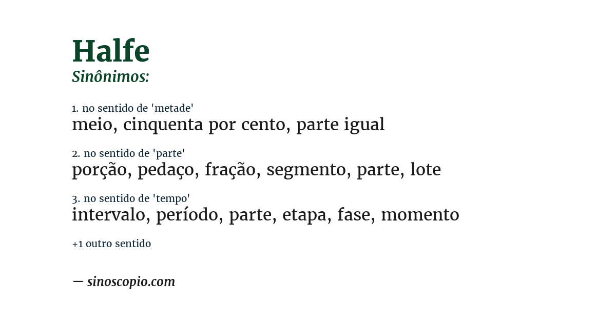 Sinônimo de halfe
