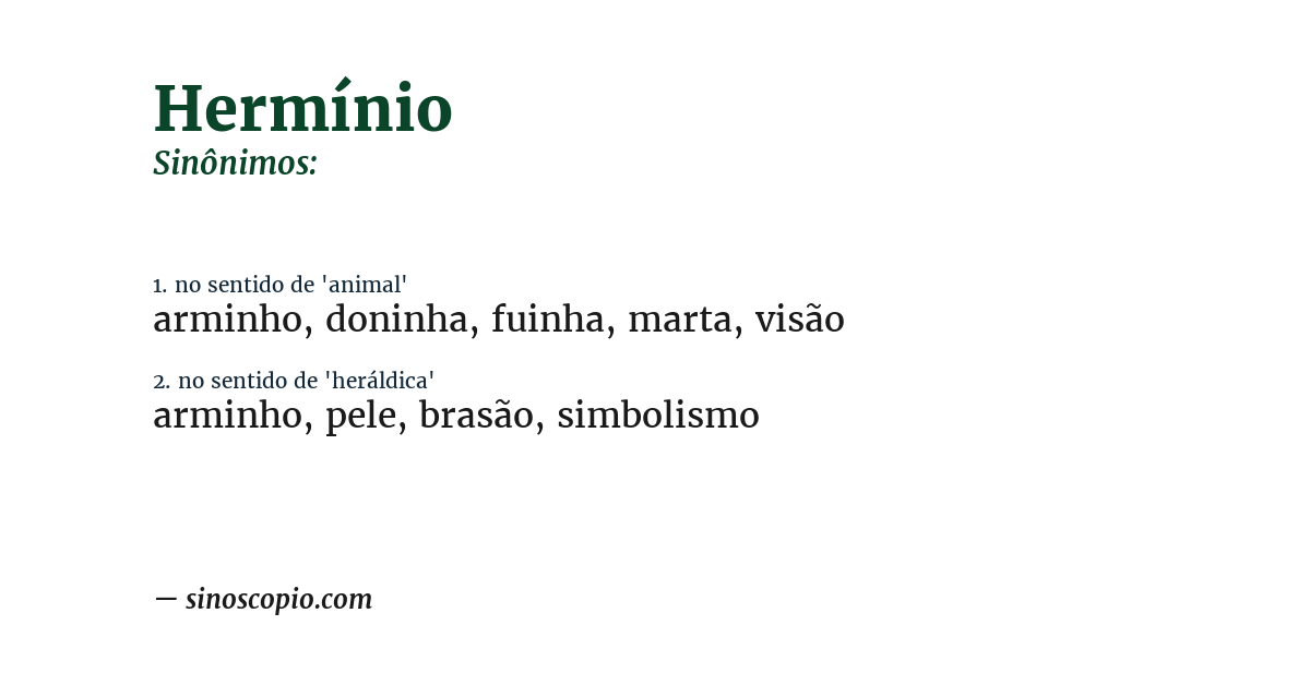 Sinônimo de hermínio