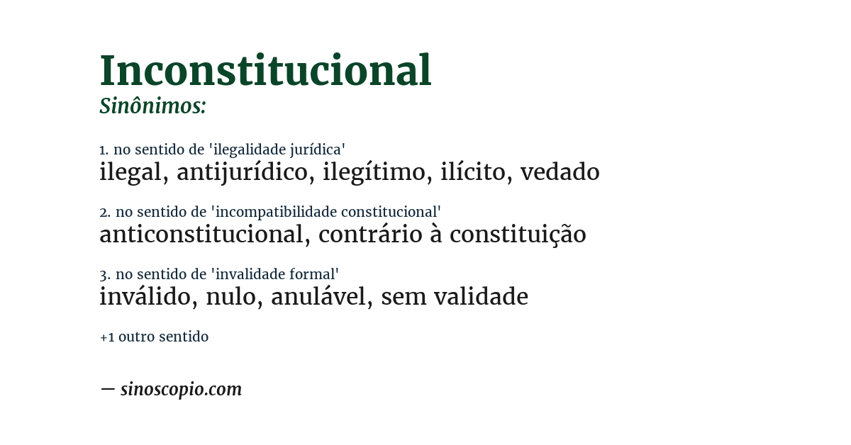 Sinônimo de inconstitucional