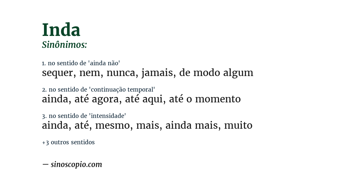 Sinônimo de inda