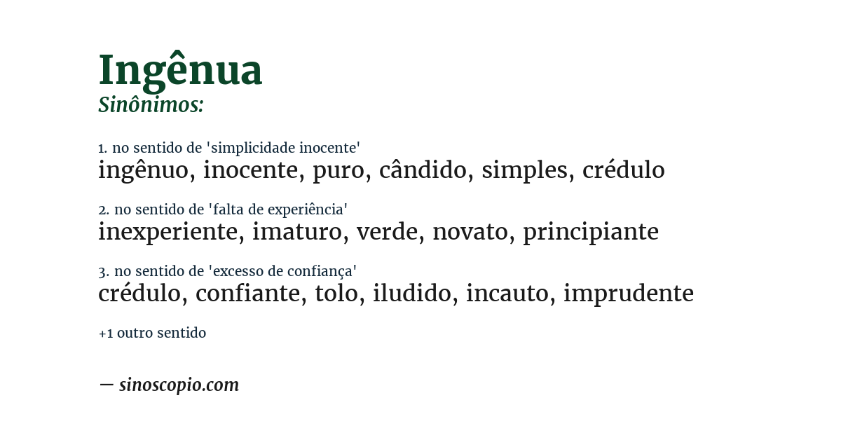 Sinônimo de ingênua