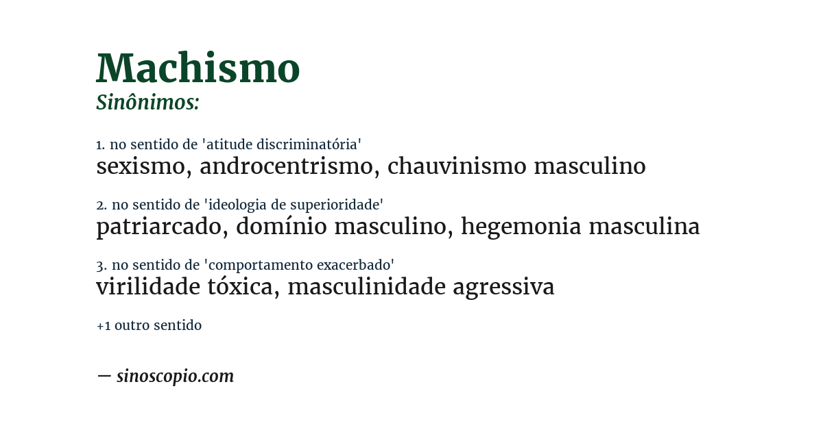 Sinônimo de machismo