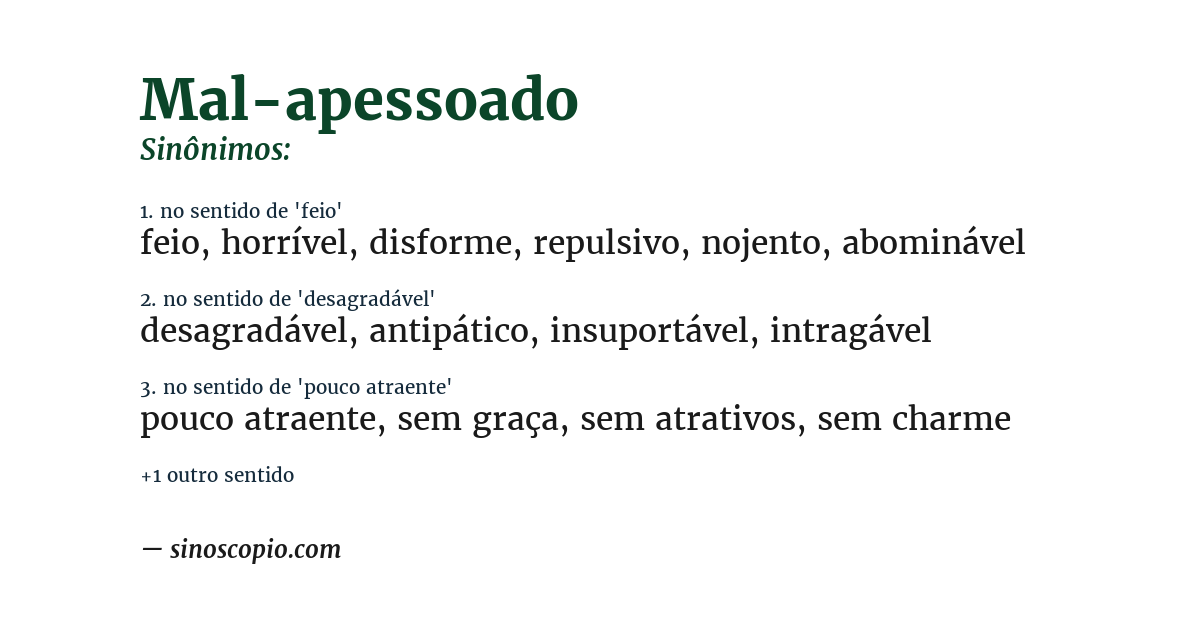 Sinônimo de mal-apessoado