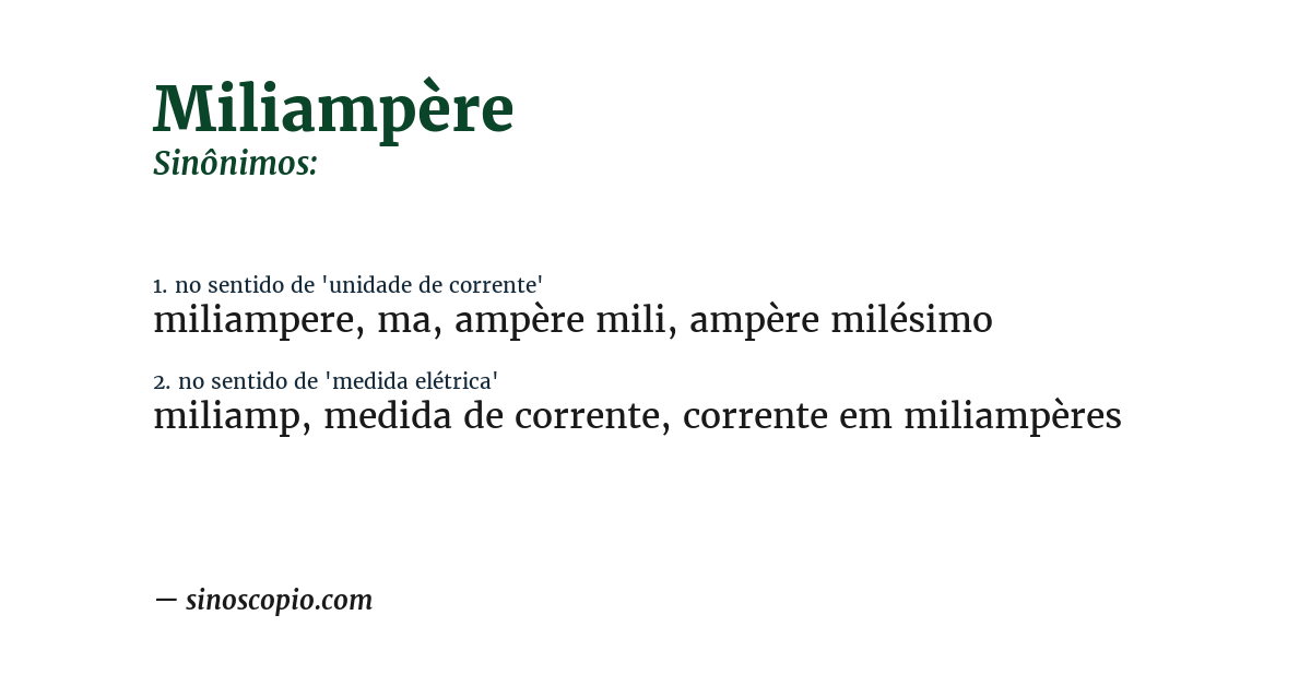 Sinônimo de miliampère