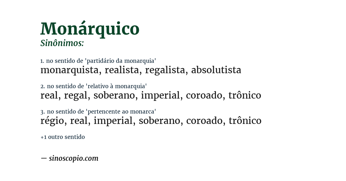 Sinônimo de monárquico
