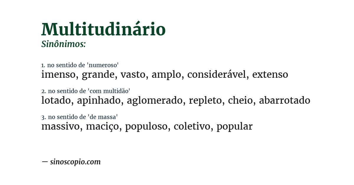 Sinônimo de multitudinário