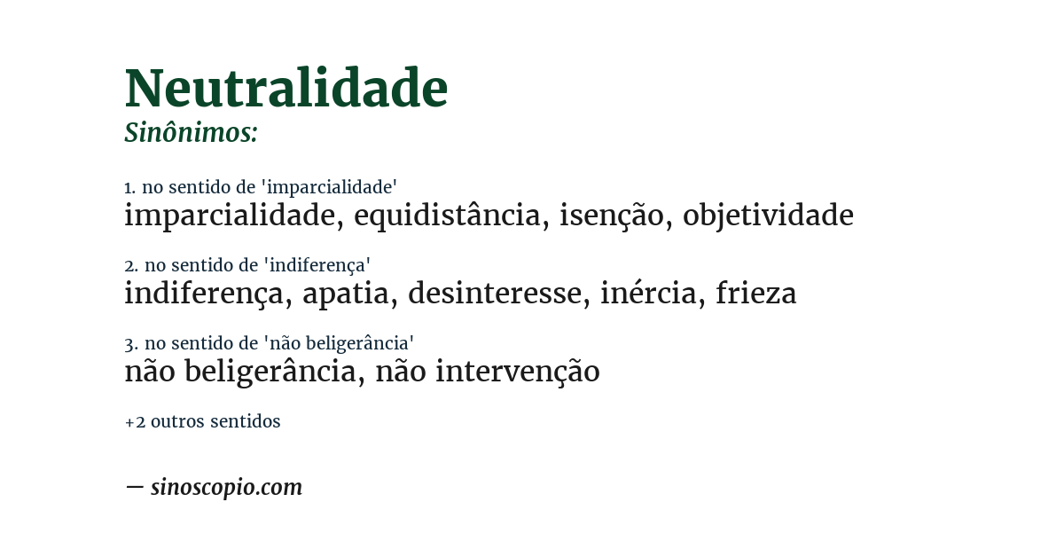 Sinônimo de neutralidade