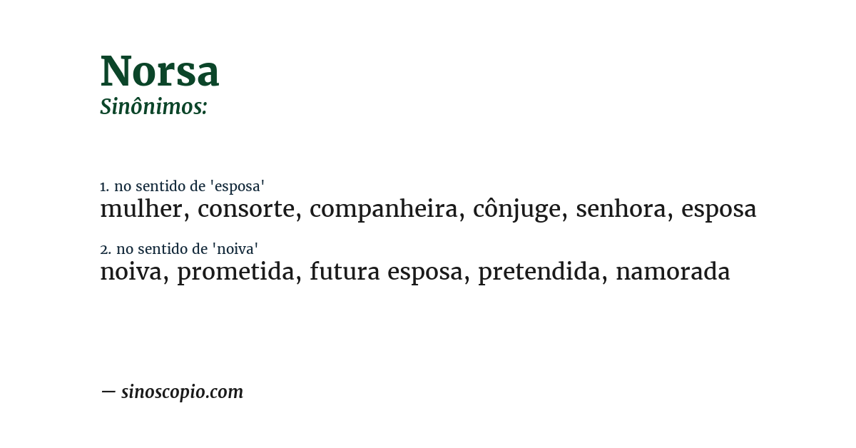 Sinônimo de norsa