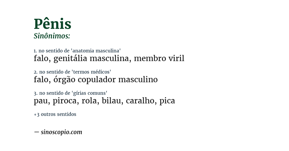 Sinônimo de pênis