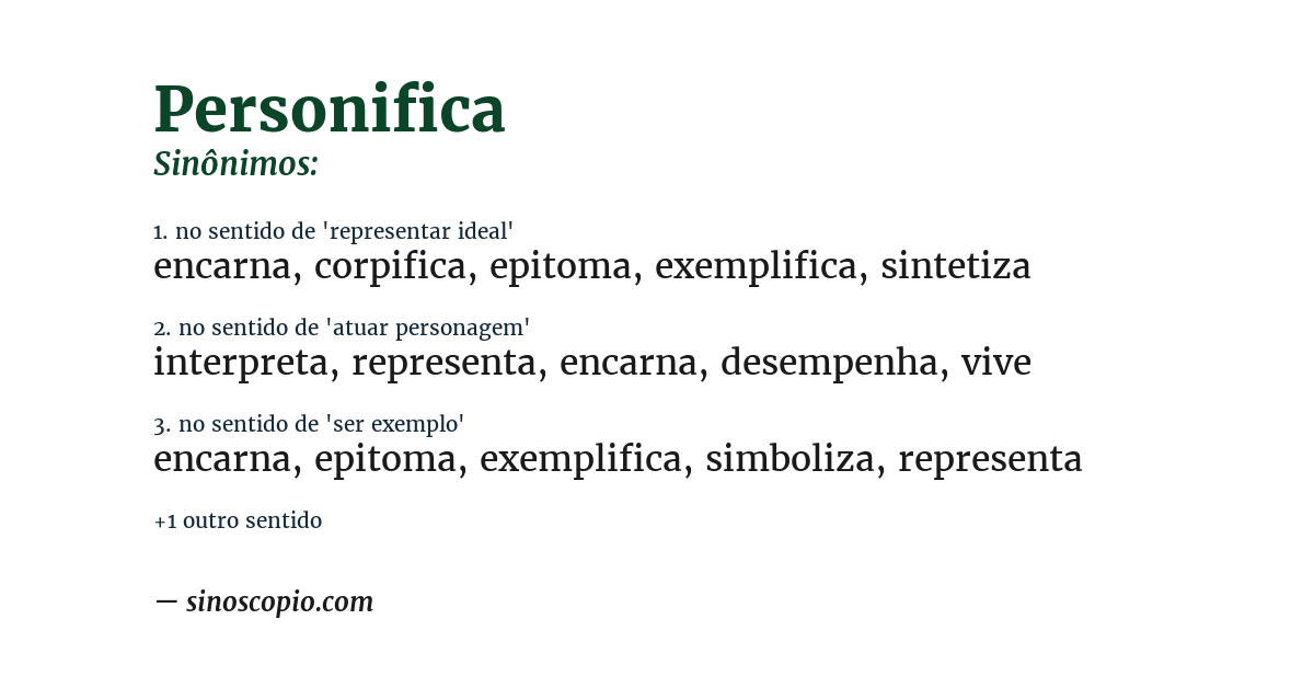 Sinônimo de personifica