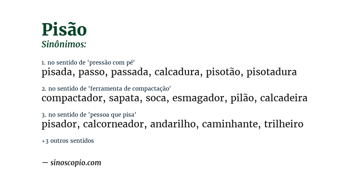 Sinônimo de pisão