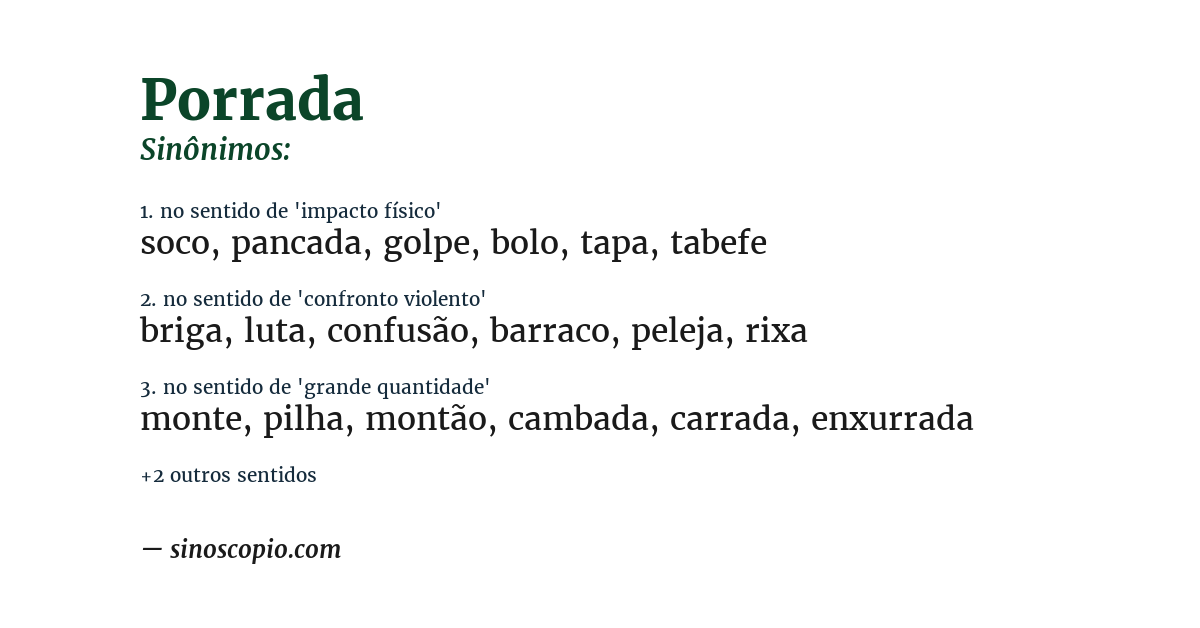 Sinônimo de porrada