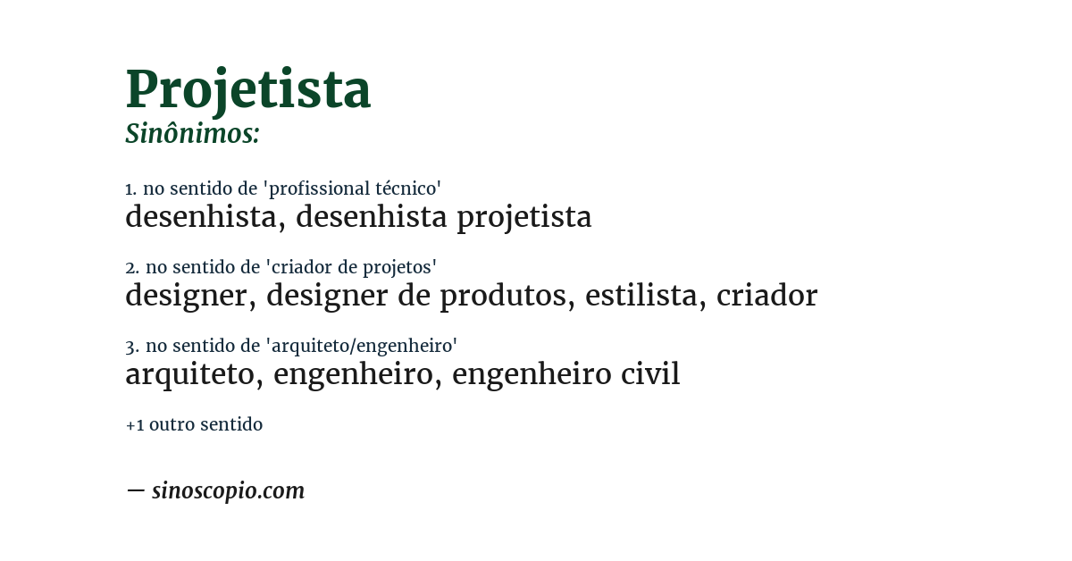 Sinônimo de projetista
