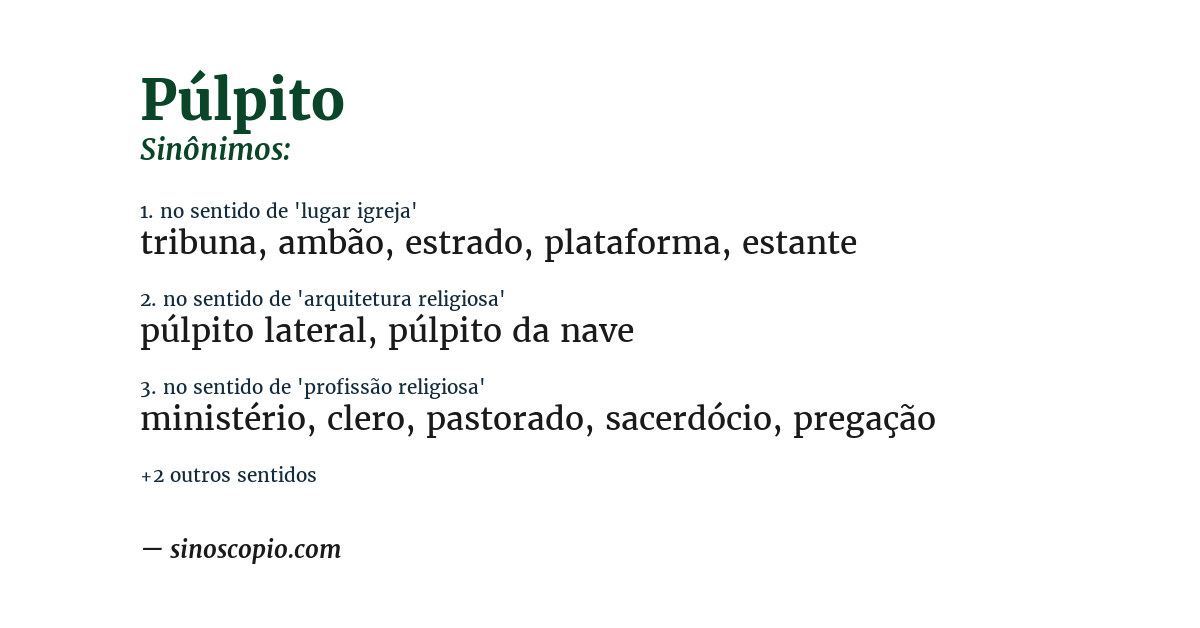 Sinônimo de púlpito