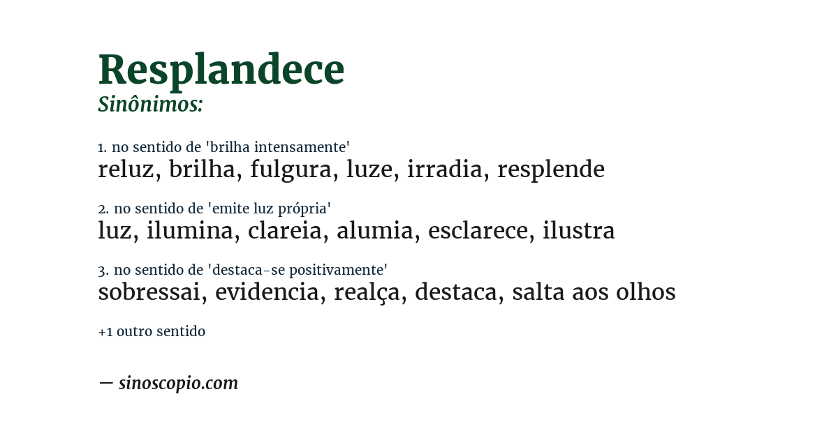 Sinônimo de resplandece