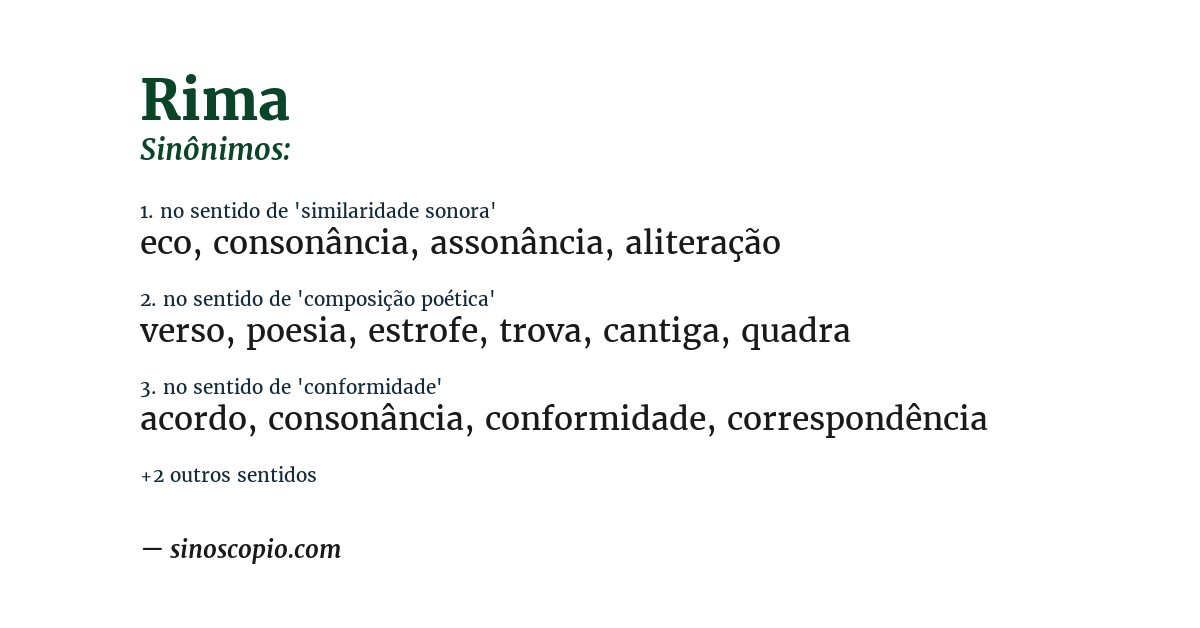 Sinônimo de rima