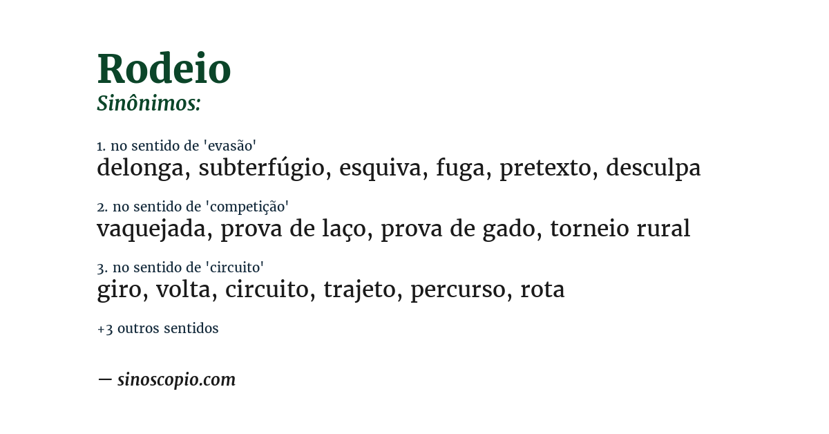 Sinônimo de rodeio