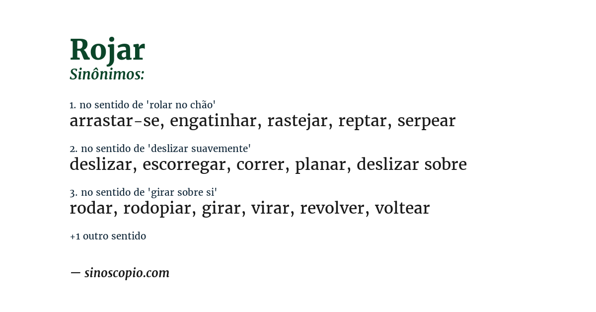 Sinônimo de rojar