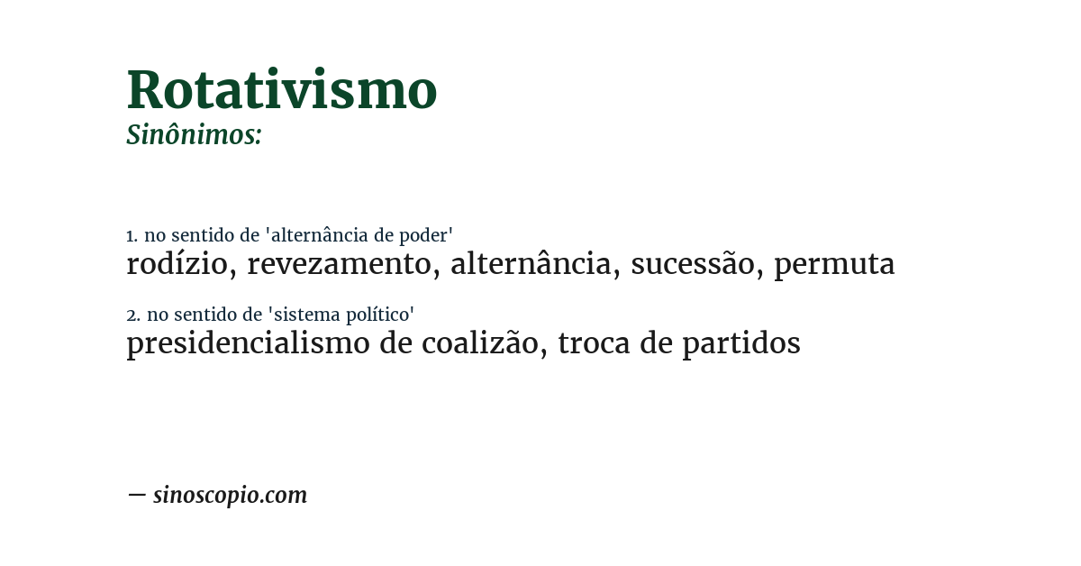 Sinônimo de rotativismo