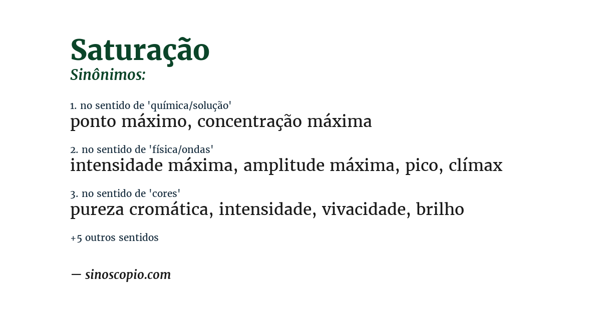 Sinônimo de saturação