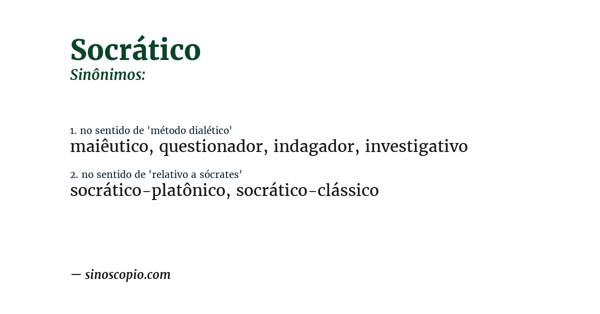 Sinônimo de socrático