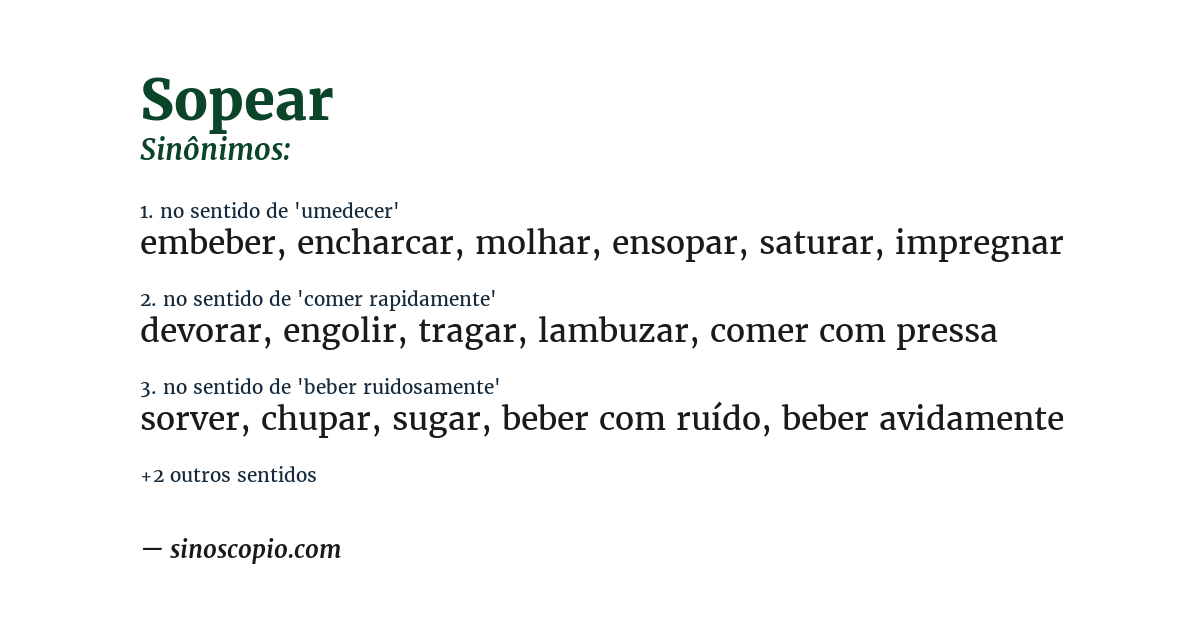Sinônimo de sopear