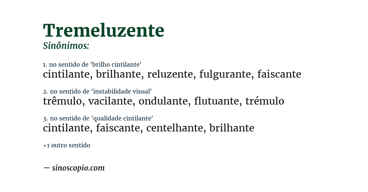 Sinônimo de tremeluzente
