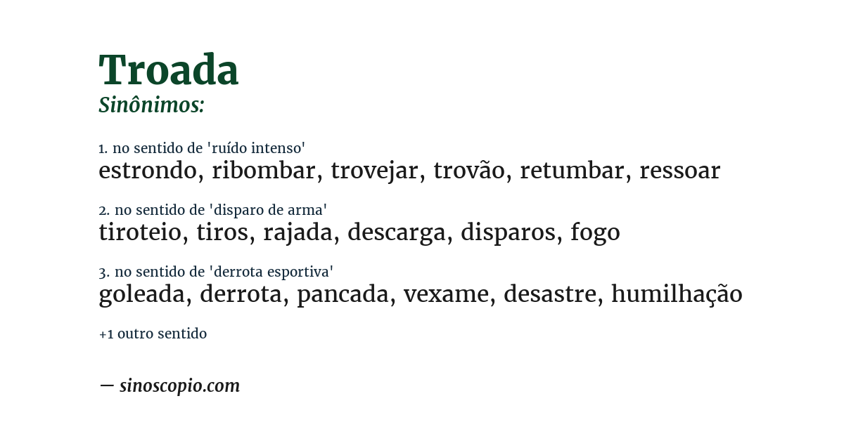 Sinônimo de troada