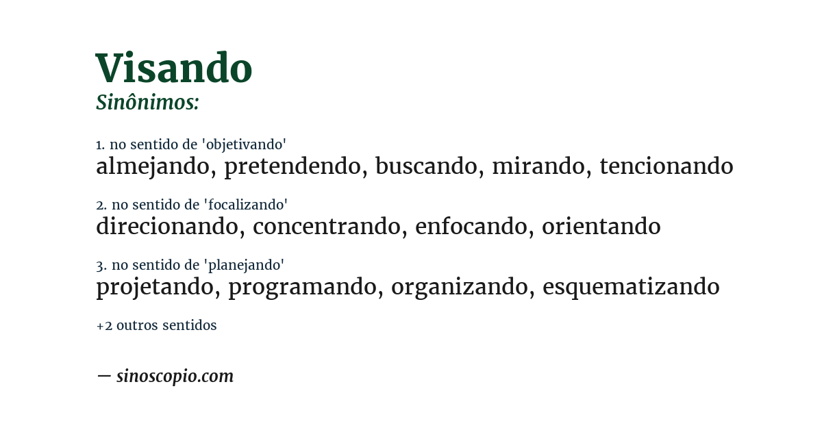 Sinônimo de visando