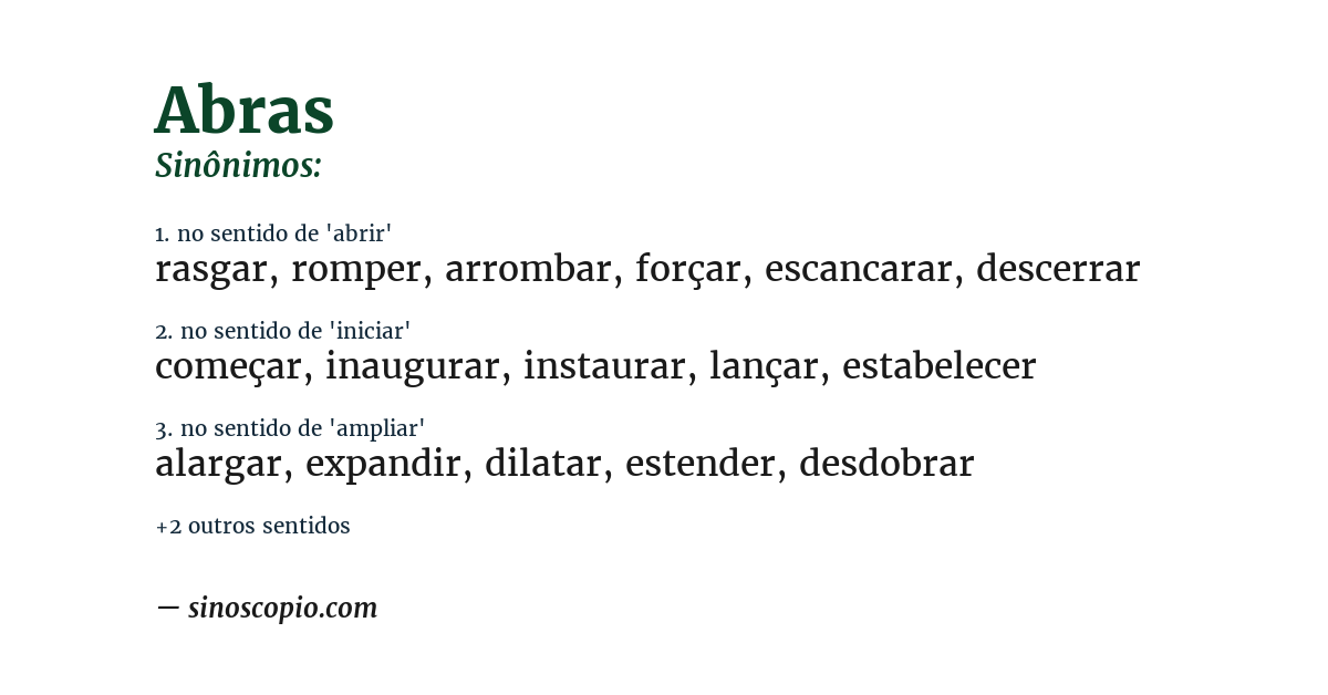 Sinônimo de abras