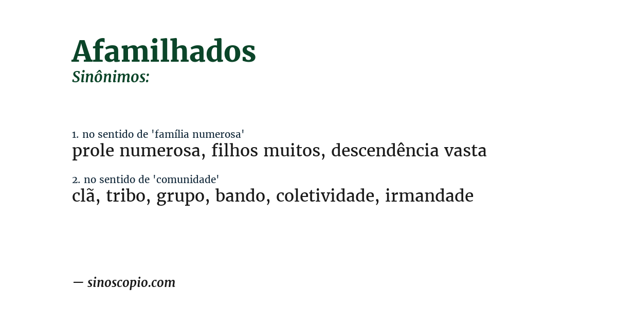 Sinônimo de afamilhados