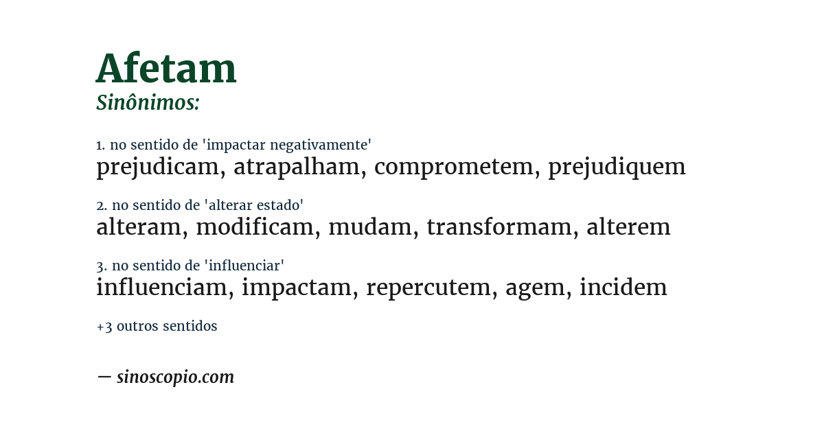 Sinônimo de afetam