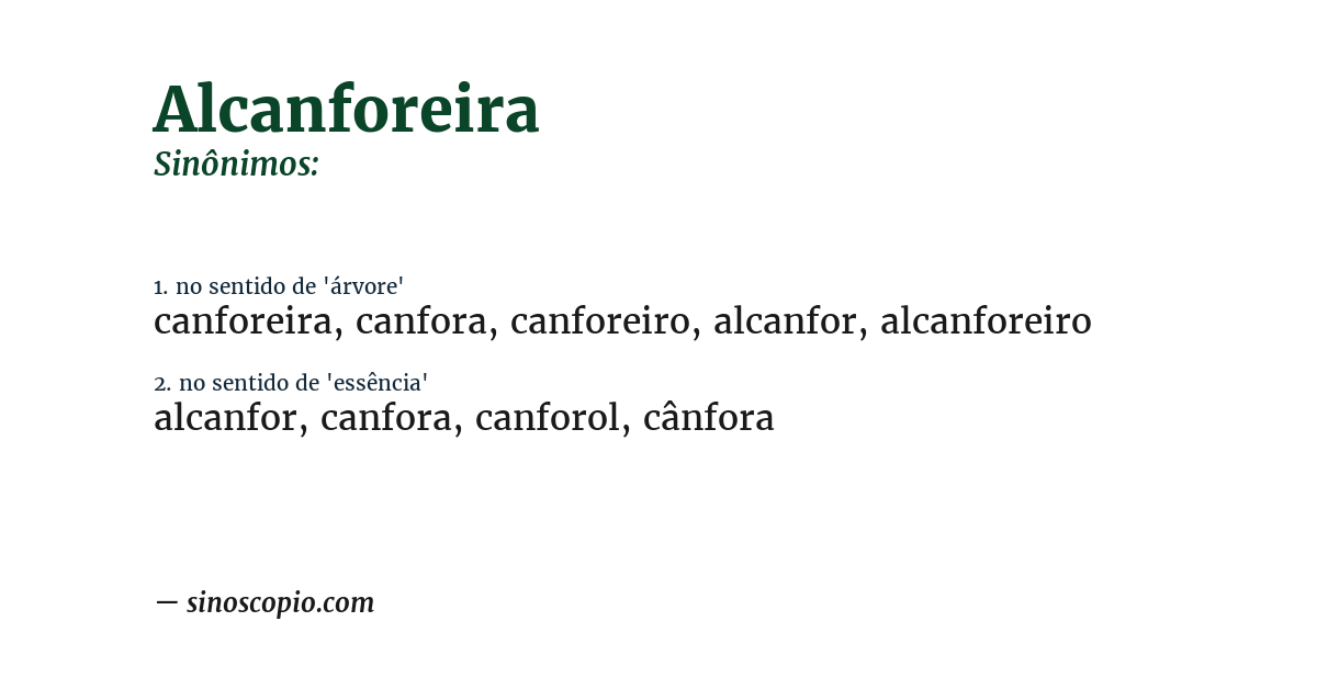 Sinônimo de alcanforeira