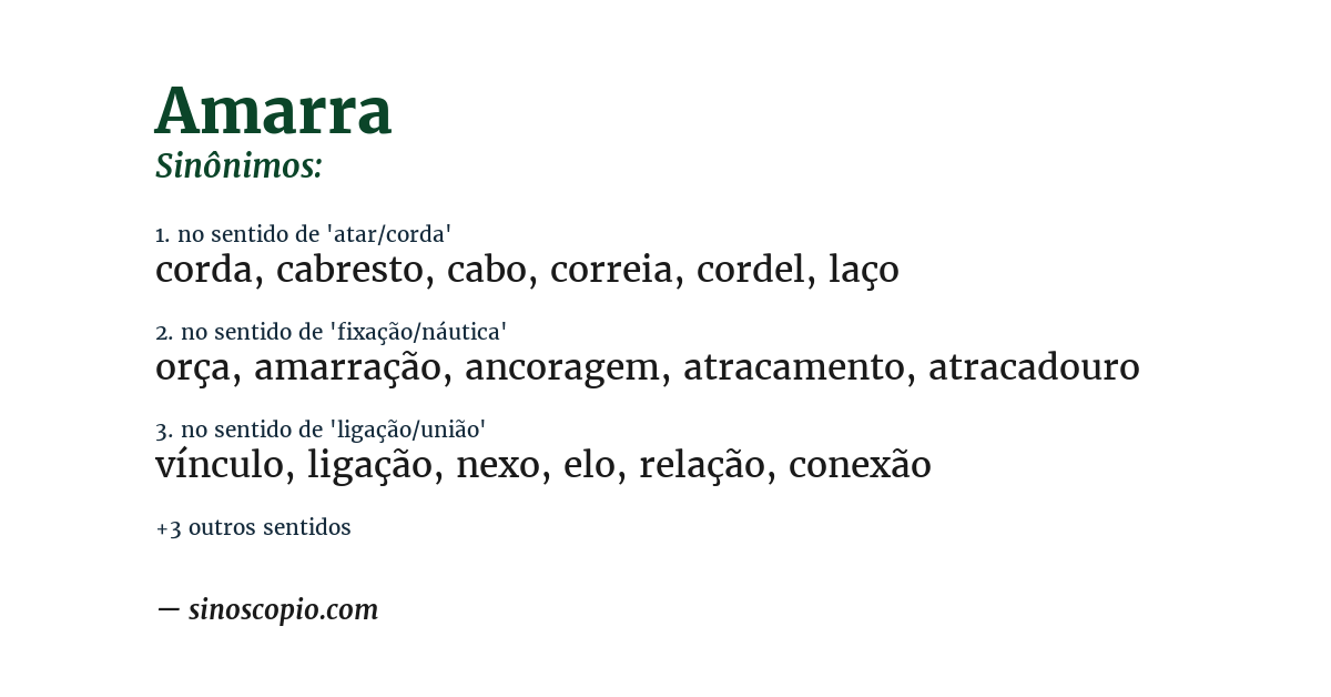 Sinônimo de amarra
