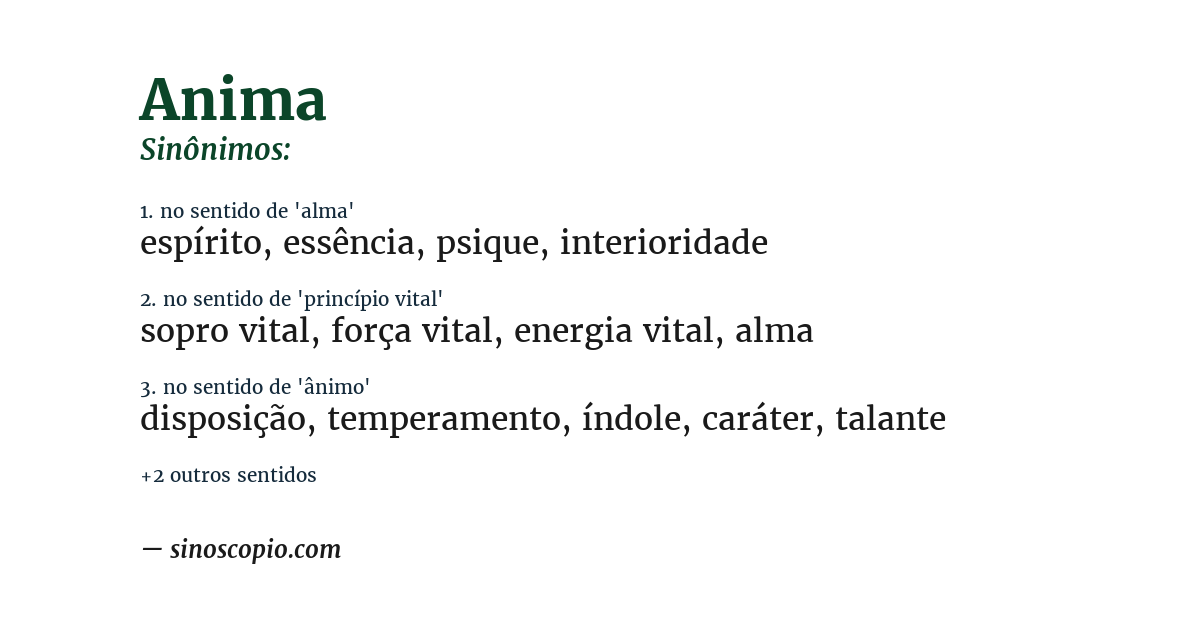 Sinônimo de anima