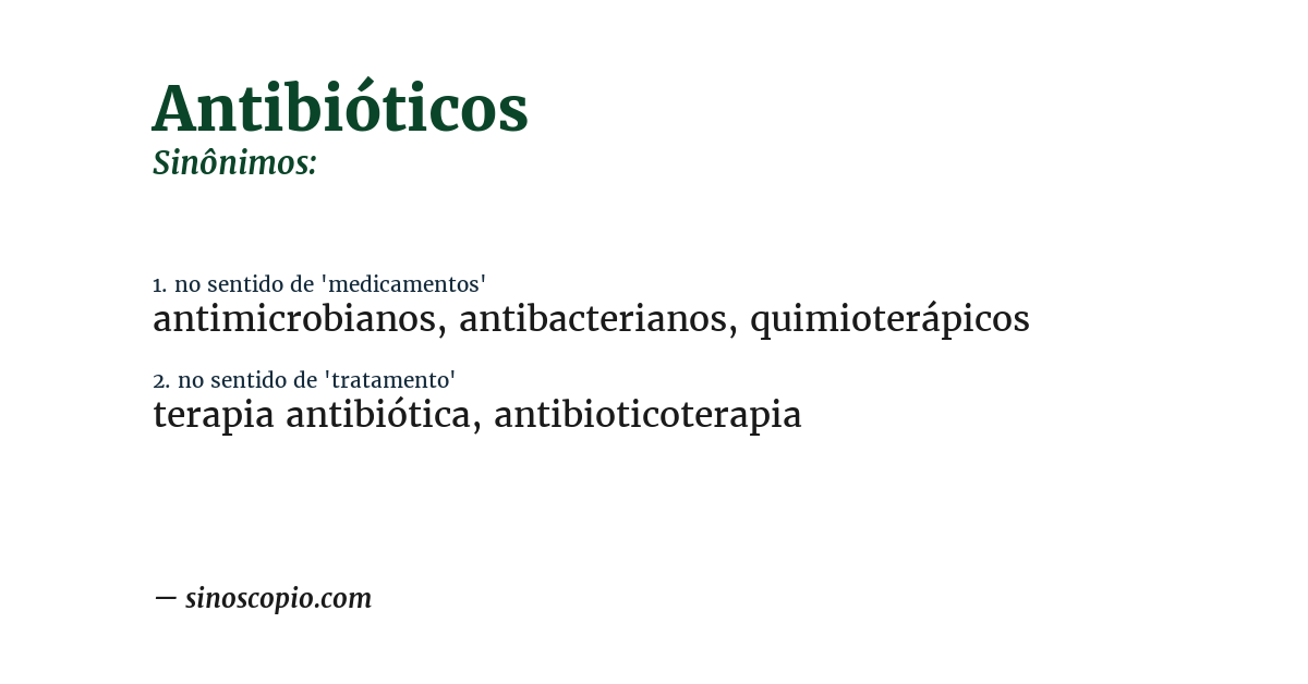 Sinônimo de antibióticos