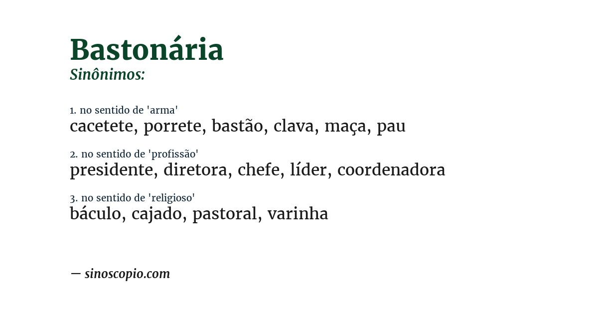 Sinônimo de bastonária