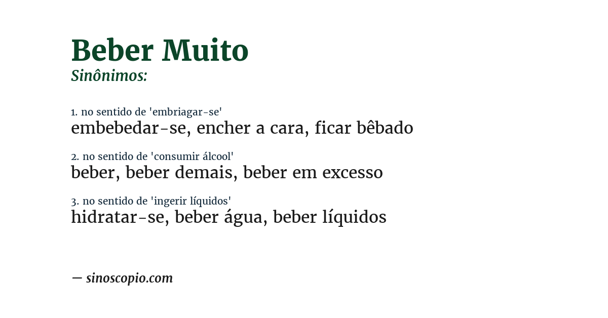 Sinônimo de beber muito