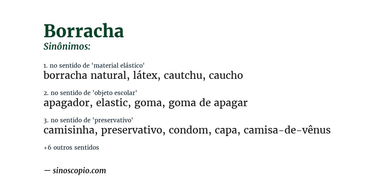 Sinônimo de borracha