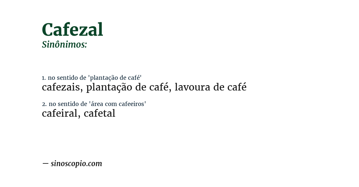 Sinônimo de cafezal