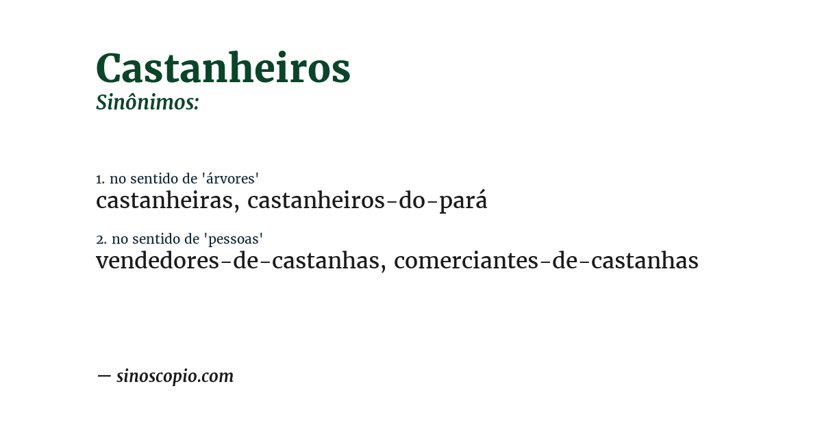 Sinônimo de castanheiros