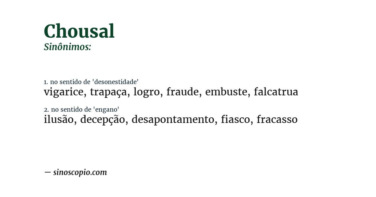 Sinônimo de chousal