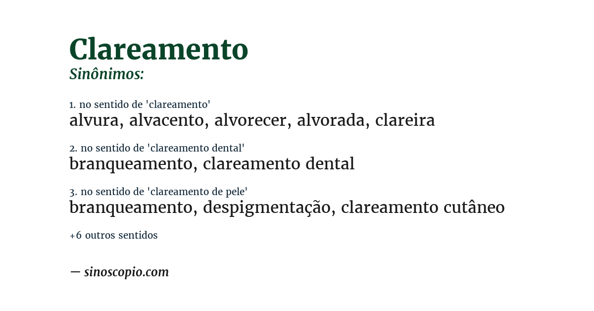 Sinônimo de clareamento