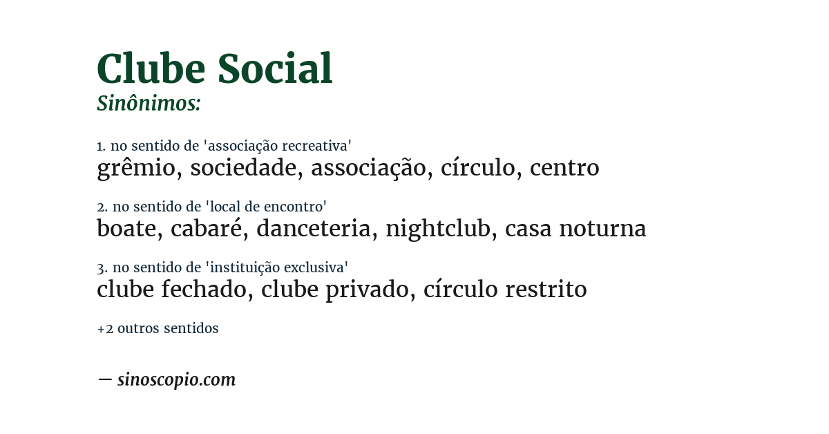 Sinônimo de clube social
