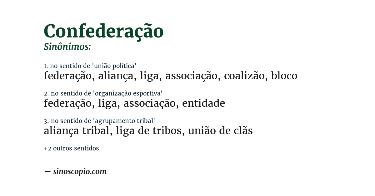 Sinônimo de confederação
