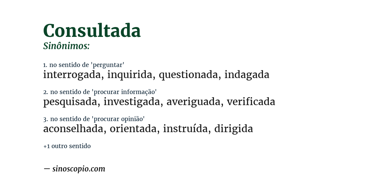 Sinônimo de consultada