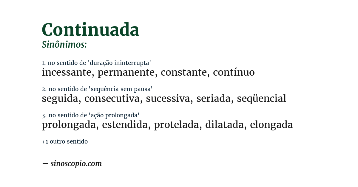 Sinônimo de continuada
