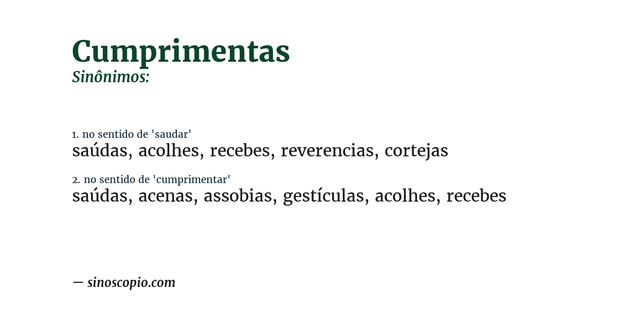 Sinônimo de cumprimentas